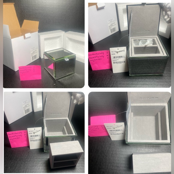 BNWT NORDSTROM 3.5” CUBE MIRRORED JEWELRY BOX BEAUTIFUL! - Picture 14 of 15